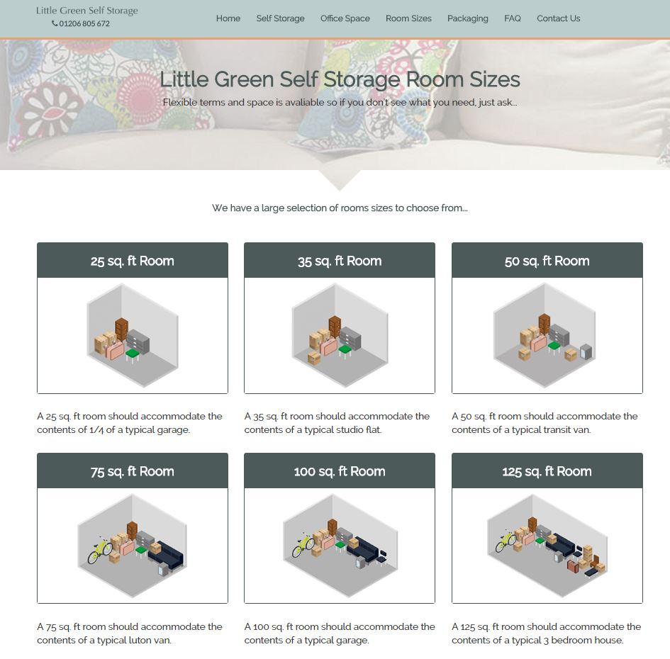 Little Green Self Storage - Room Sizes